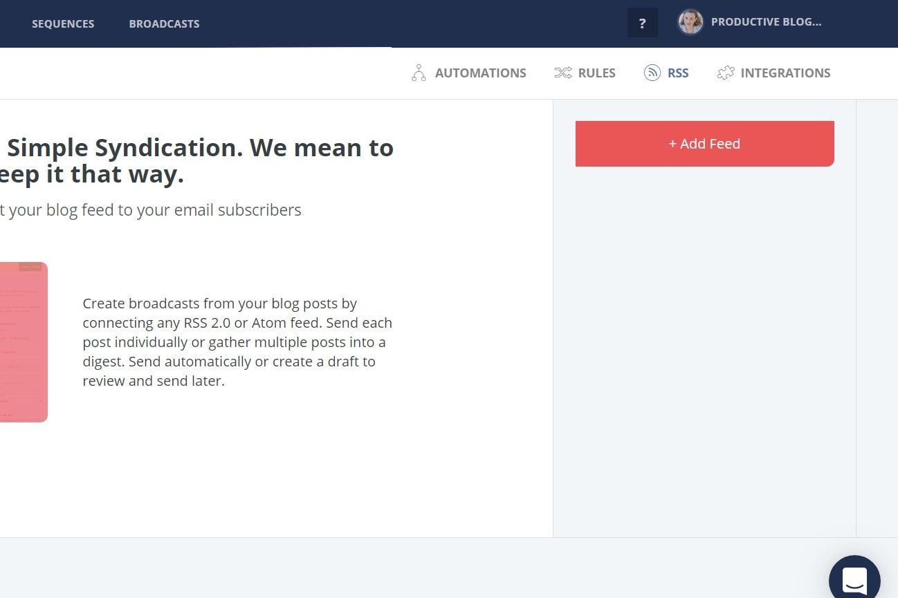 CONVERTKIT >> AUTOMATIONS >> RSS