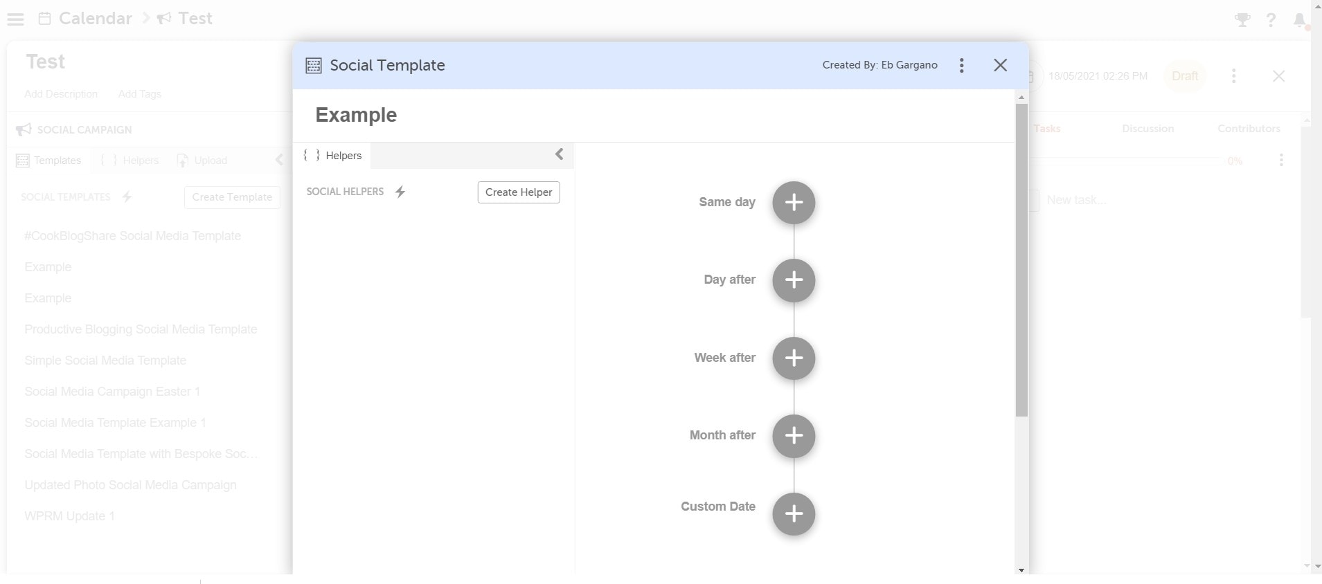 Screengrab of CoSchedule social media template