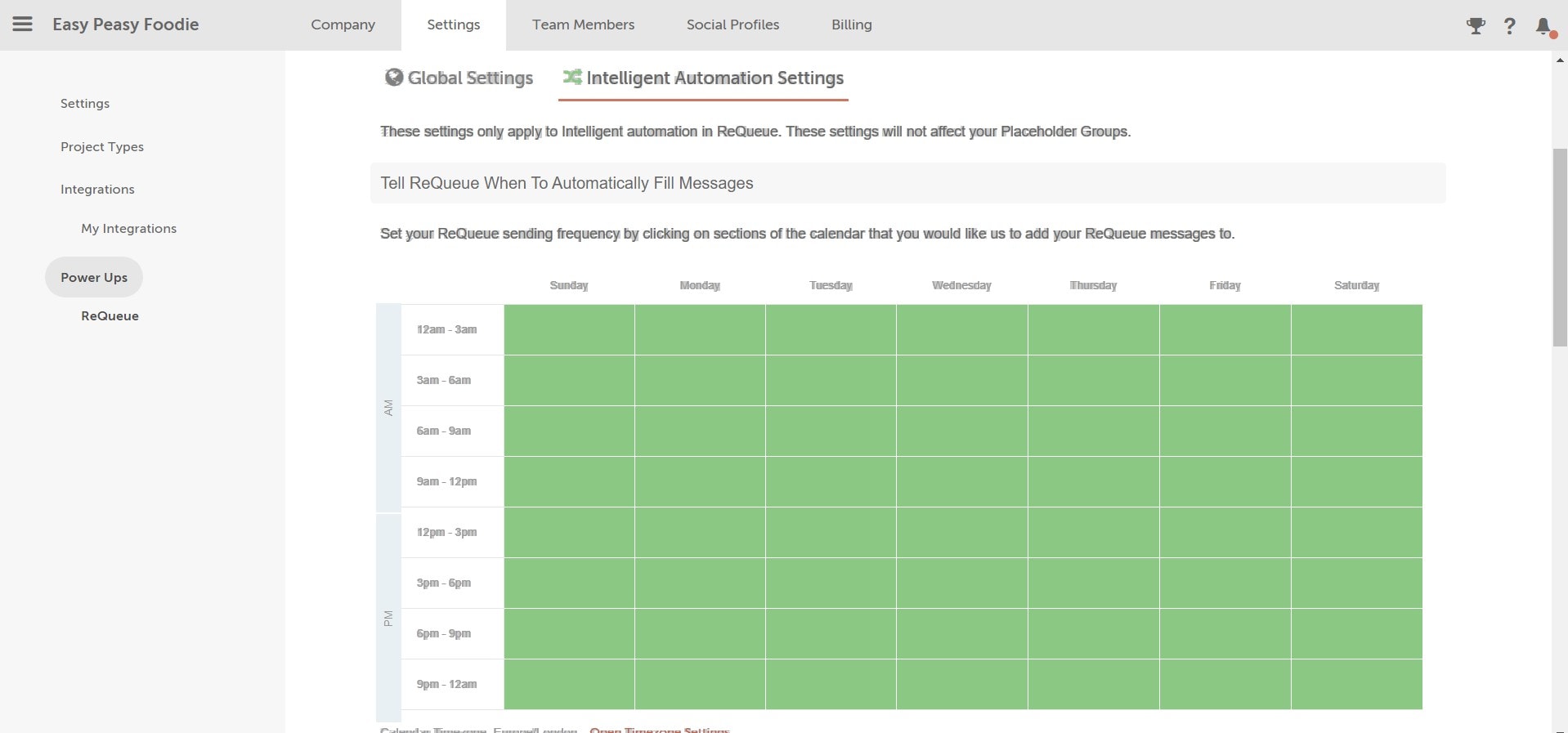 ReQueue Intelligent Automation Settings