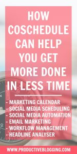 One of the greatest struggles for bloggers is time! CoSchedule is an amazing tool which can help you organise and automate many aspects of your blog: allowing you to get more done in less! #coschedule #coschedulereview #productivitytips #productivityhacks #marketingcalendar #socialmediamanagement #smm #socialmediaautomation #requeue #emailmarketing #headlineanalyzer