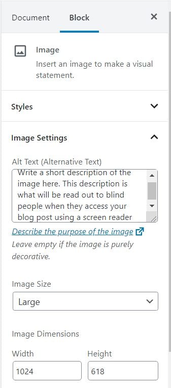 How to add an image in a blog post using the WordPress block editor