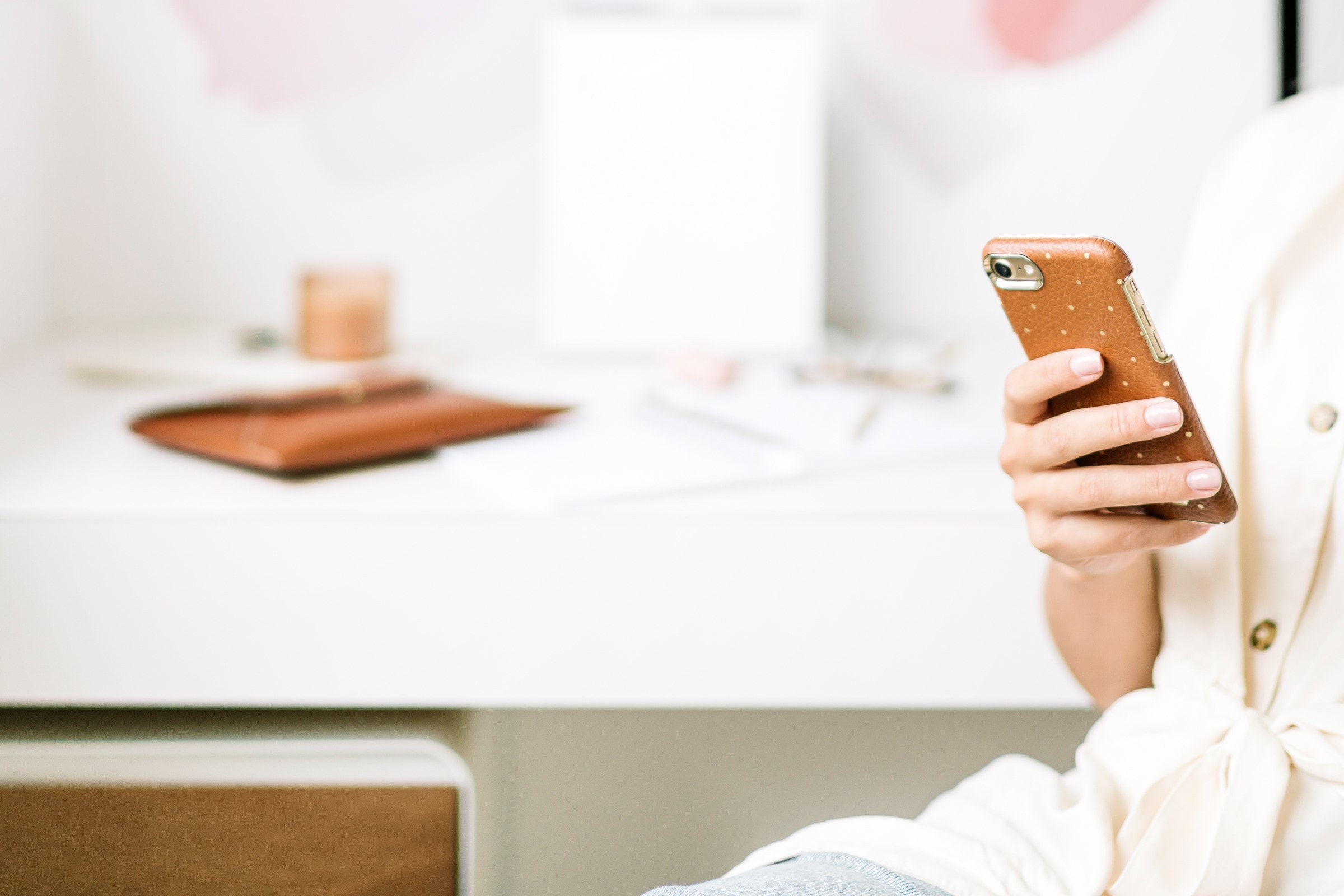 Woman checking her phone