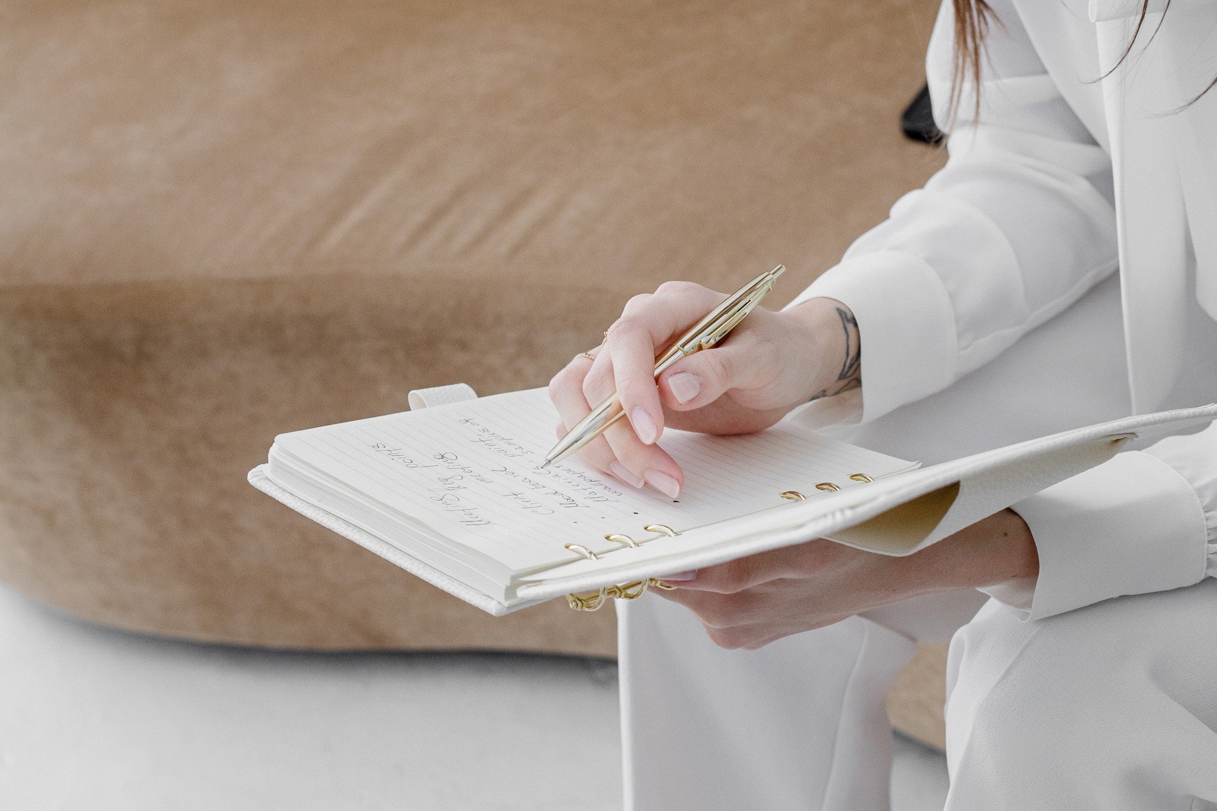 Woman holding a planner