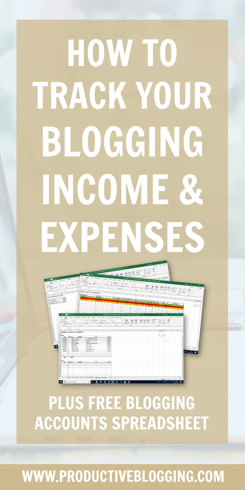 If you earn any income from your blog, you need to keep track of your blogging finances – both for your own benefit and for tax purposes! Discover how to keep track of your blogging income and expenses, plus get my free easy to use BLOGGING ACCOUNTS SPREADSHEET! #blogging #bloggingfinances #bloggingaccounts #bloggingincome #bloggingexpenses #makemoneyblogging #bloggingadmin #bloggingbasics #bloggers #bloggingtips #taxreturn #selfassessment #solopreneur #selfemployed #productiveblogging