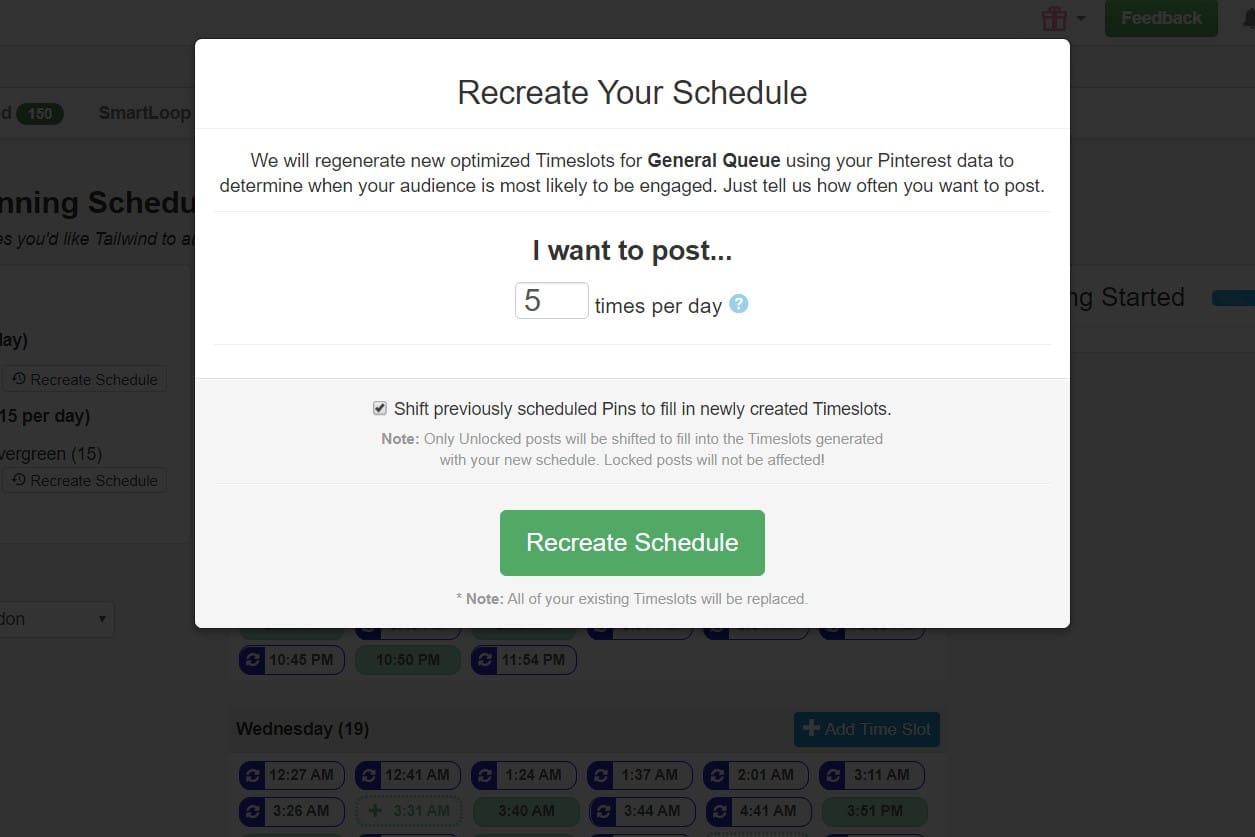 How to recreate your Tailwind posting schedule