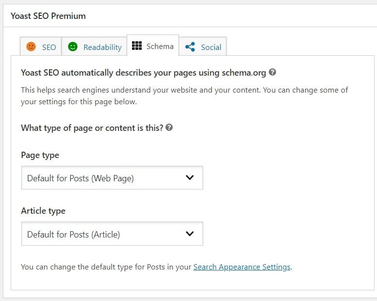 Yoast SEO Metabox Schema