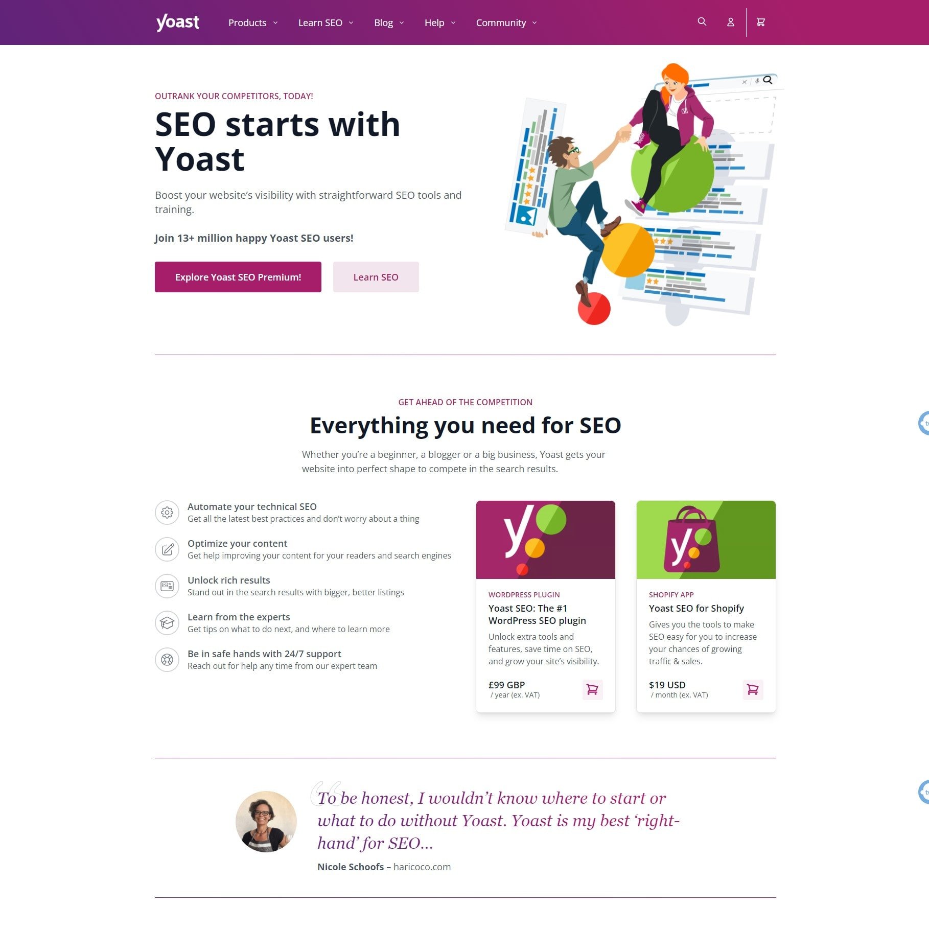 Screengrab of Yoast's website