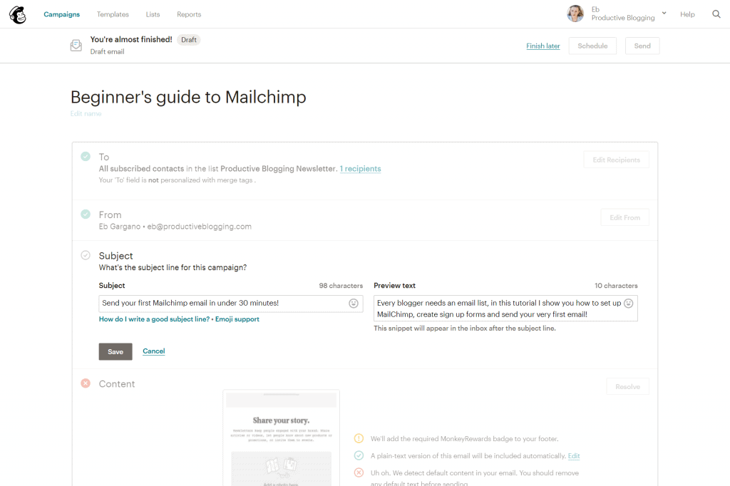 A beginners guide to Mailchimp