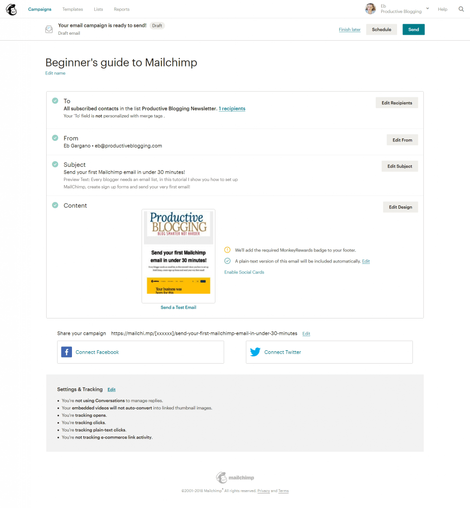 Beginner's guide to Mailchimp